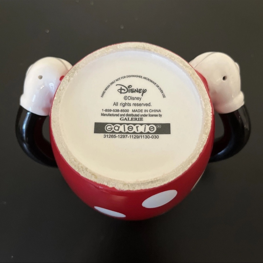 Disney Galerie Mug Minnie Mouse Red White Polka-dots Arm Handles 13 oz - Picture 6 of 6